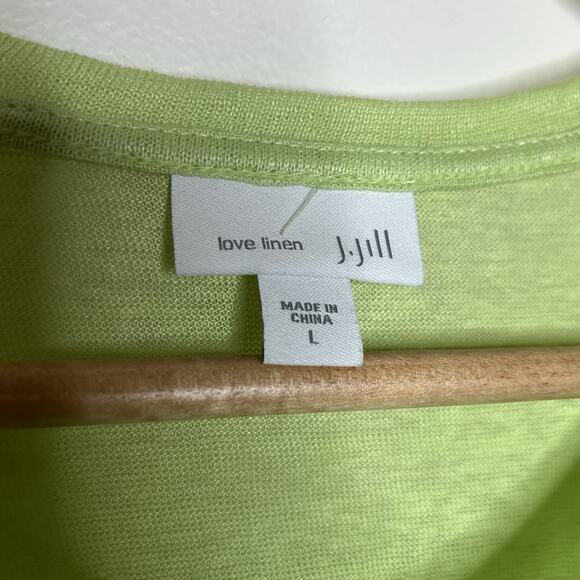 J Jill Love Linen Sleeveless Top Green Womens Size L Lightweight Knit - Picture 3 of 5